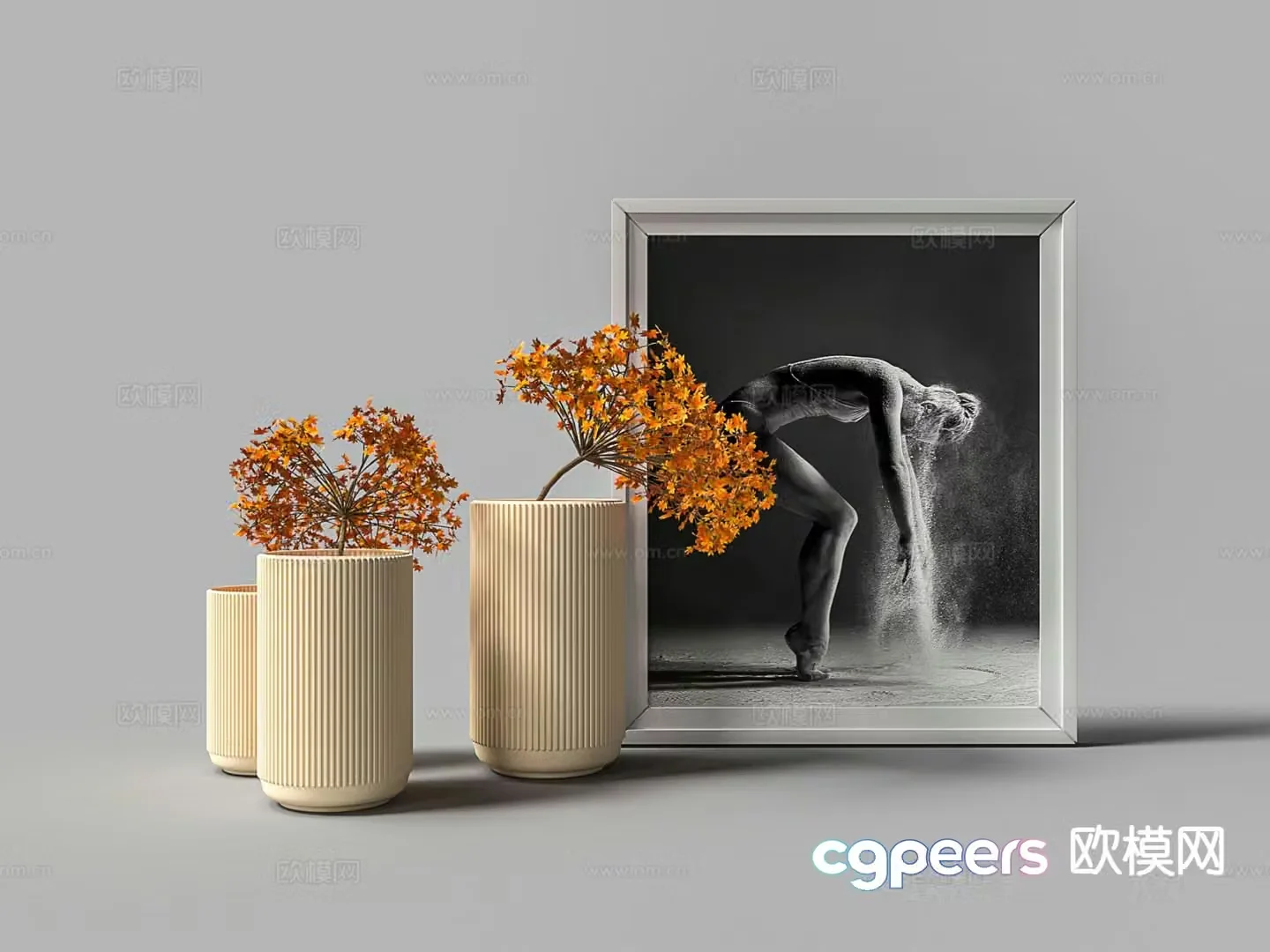 Modern flower arrangement photo frame flower ornaments 3D model