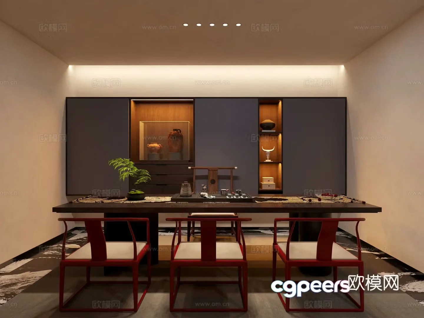 Modern tea room 3d model