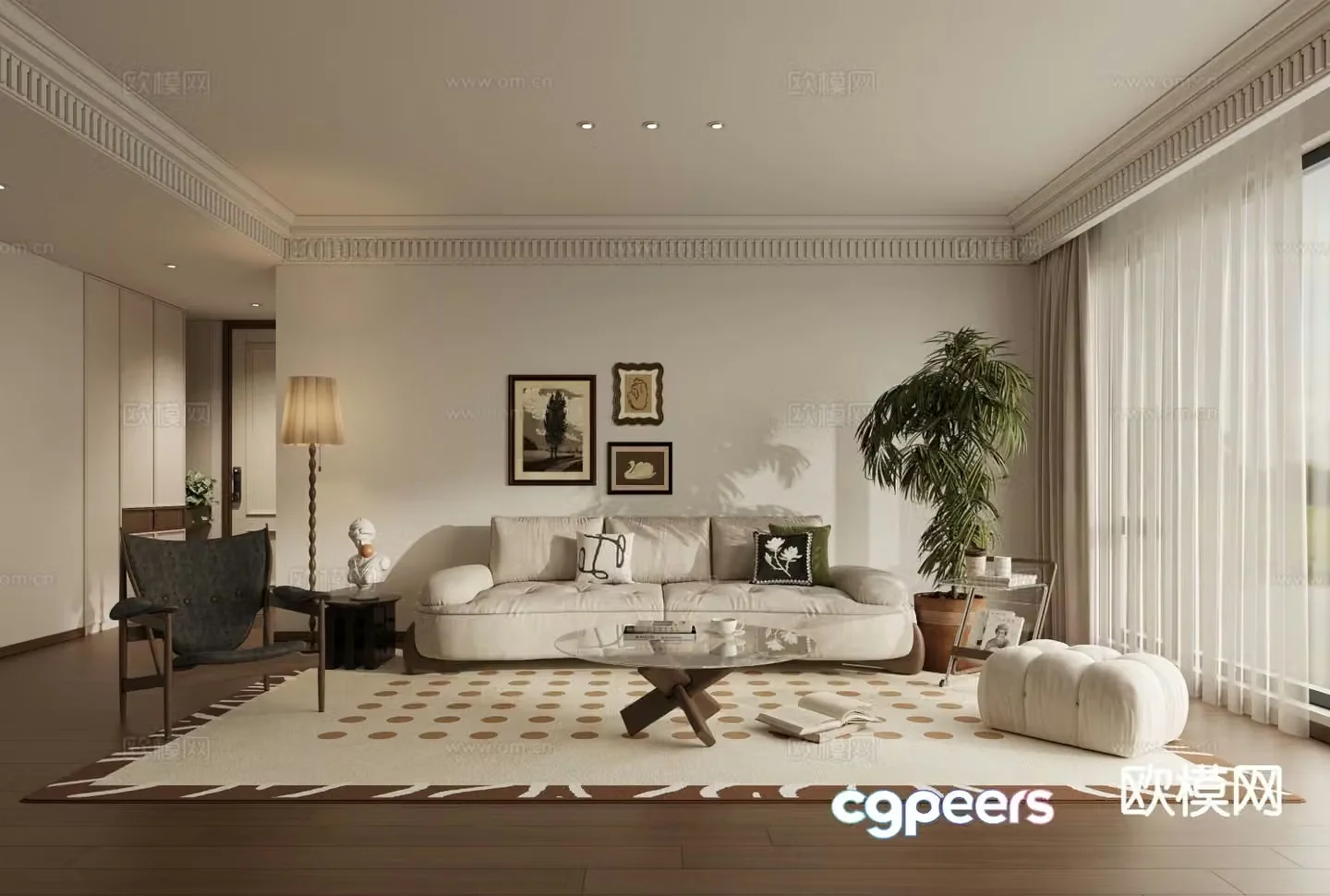 Medieval style living room 3D model