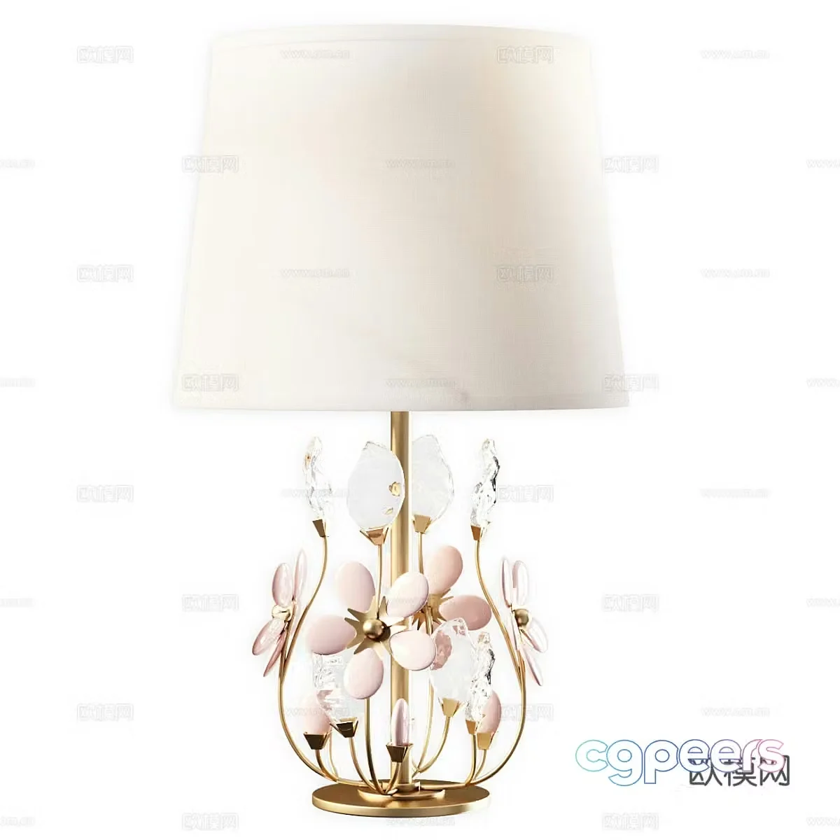 Light luxury desk lamp Flower petal desk lamp 3D model