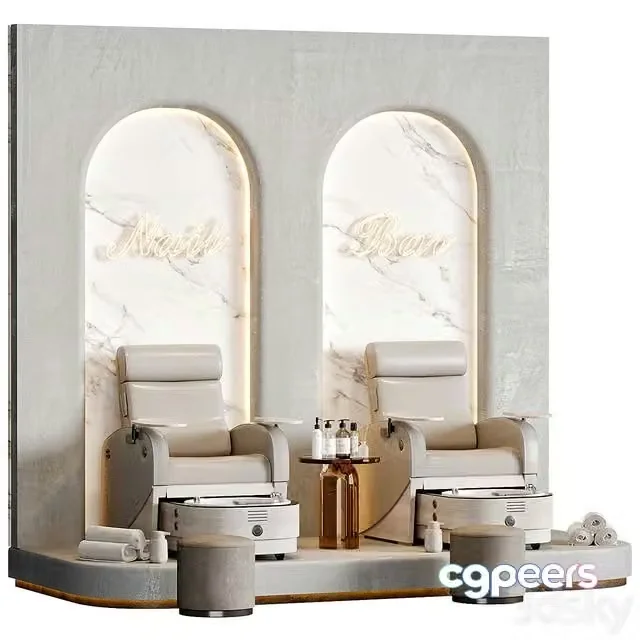 3ds Max Free – Pedicure area in the beauty salon 01