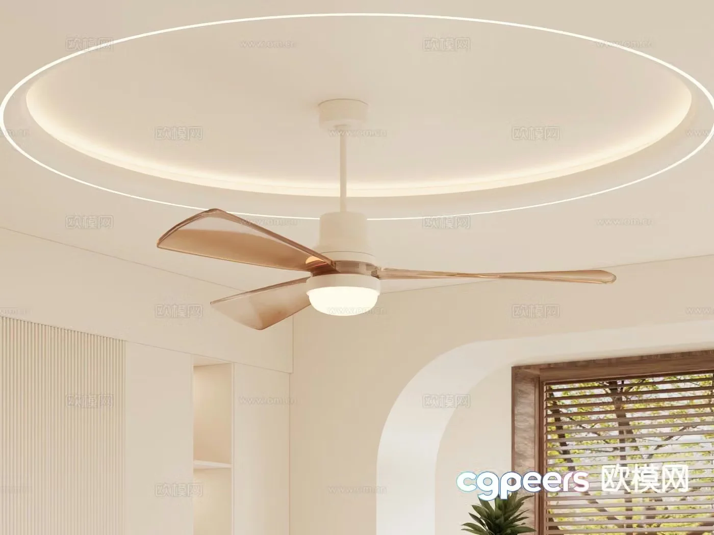 Modern fan light ceiling fan light 3d model