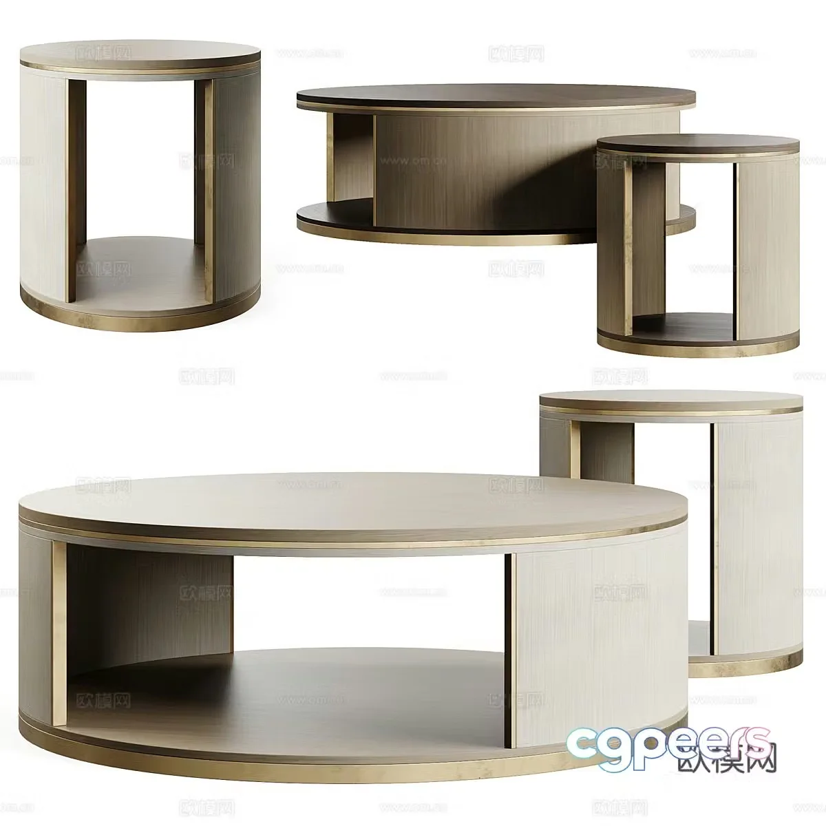 New Chinese light luxury Frato LIVORNO coffee table combination 3D model