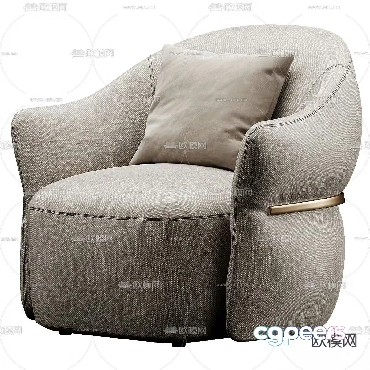 Flou single sofa casual sofa 3d model