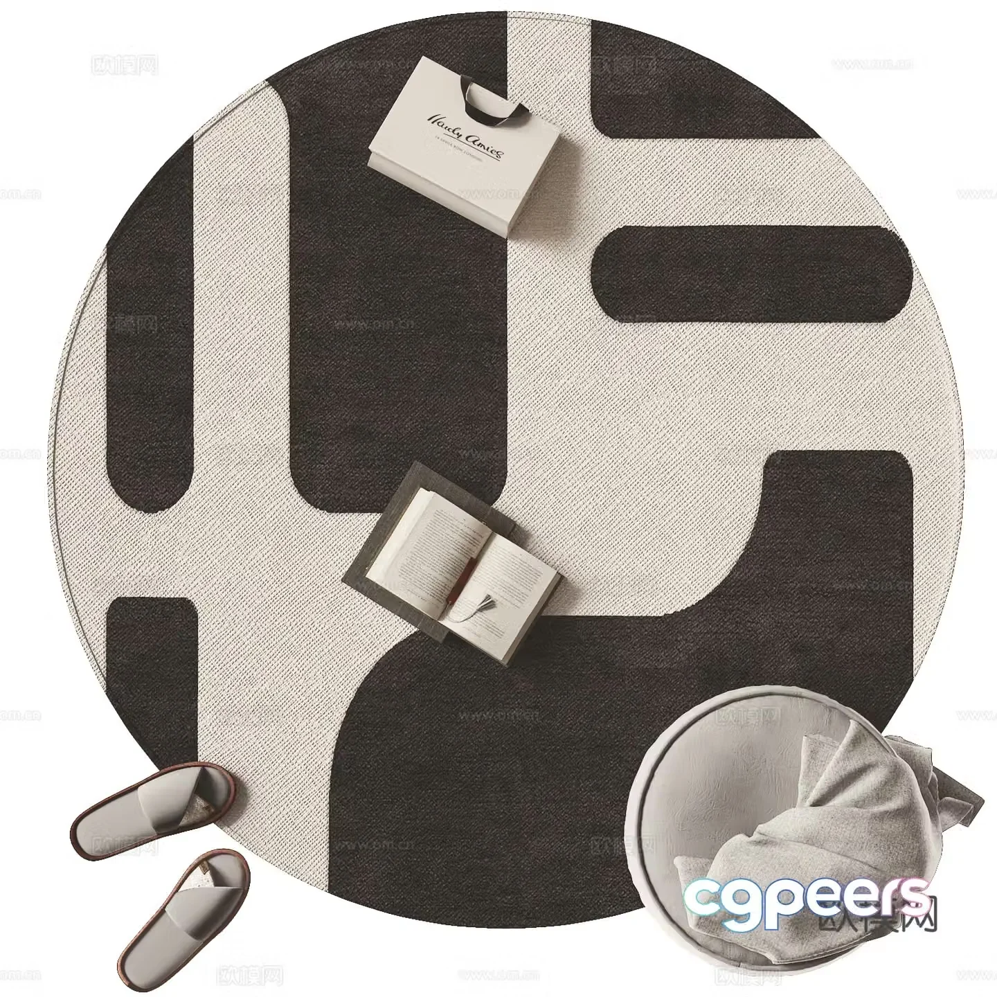 Round carpet simple carpet 3d model