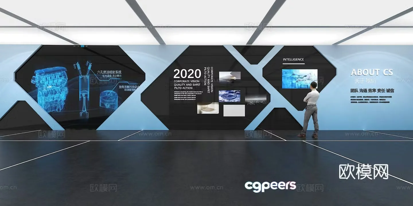 Cultural wall Corporate culture wall Display wall Classroom Exhibition hall Campus culture Corridor 3D model
