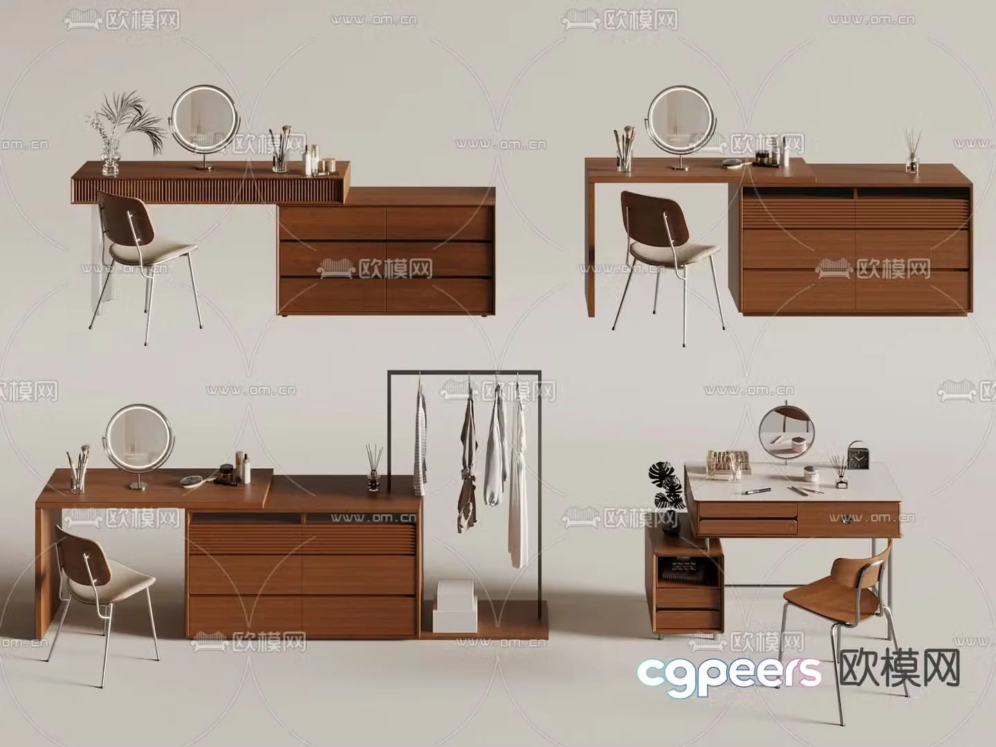 Medieval style dressing table 3d model
