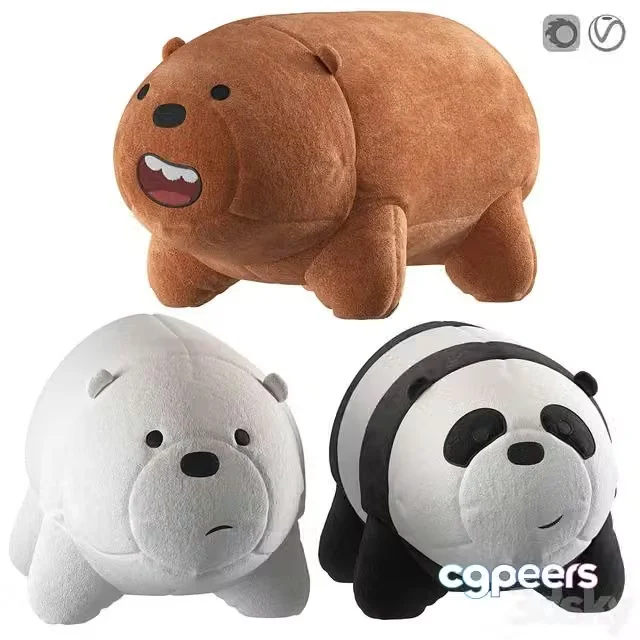 3ds Max Free – Plush toys Miniso We Bare Bears