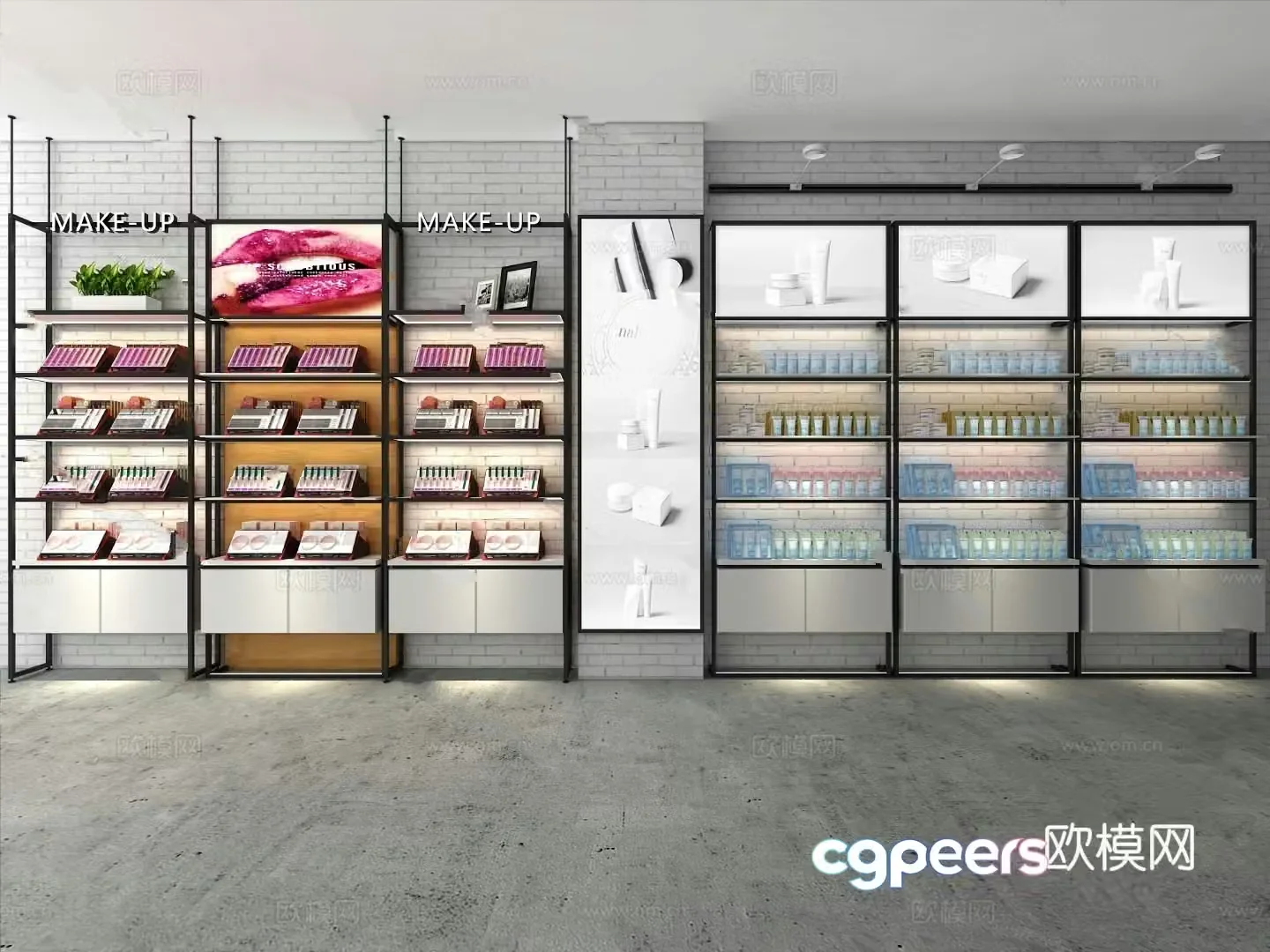 Modern container shelf model 3d model