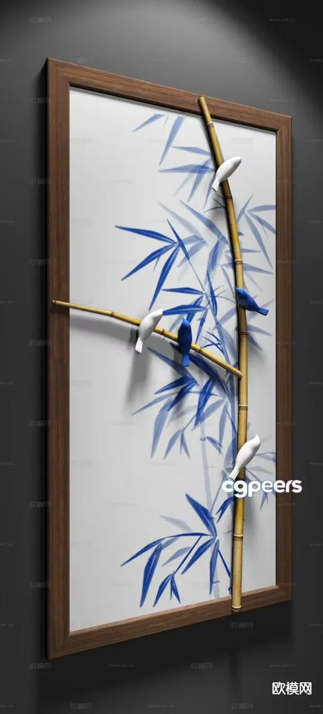 New Chinese style decorations hanging decorations wall decorations physical painting d-models
