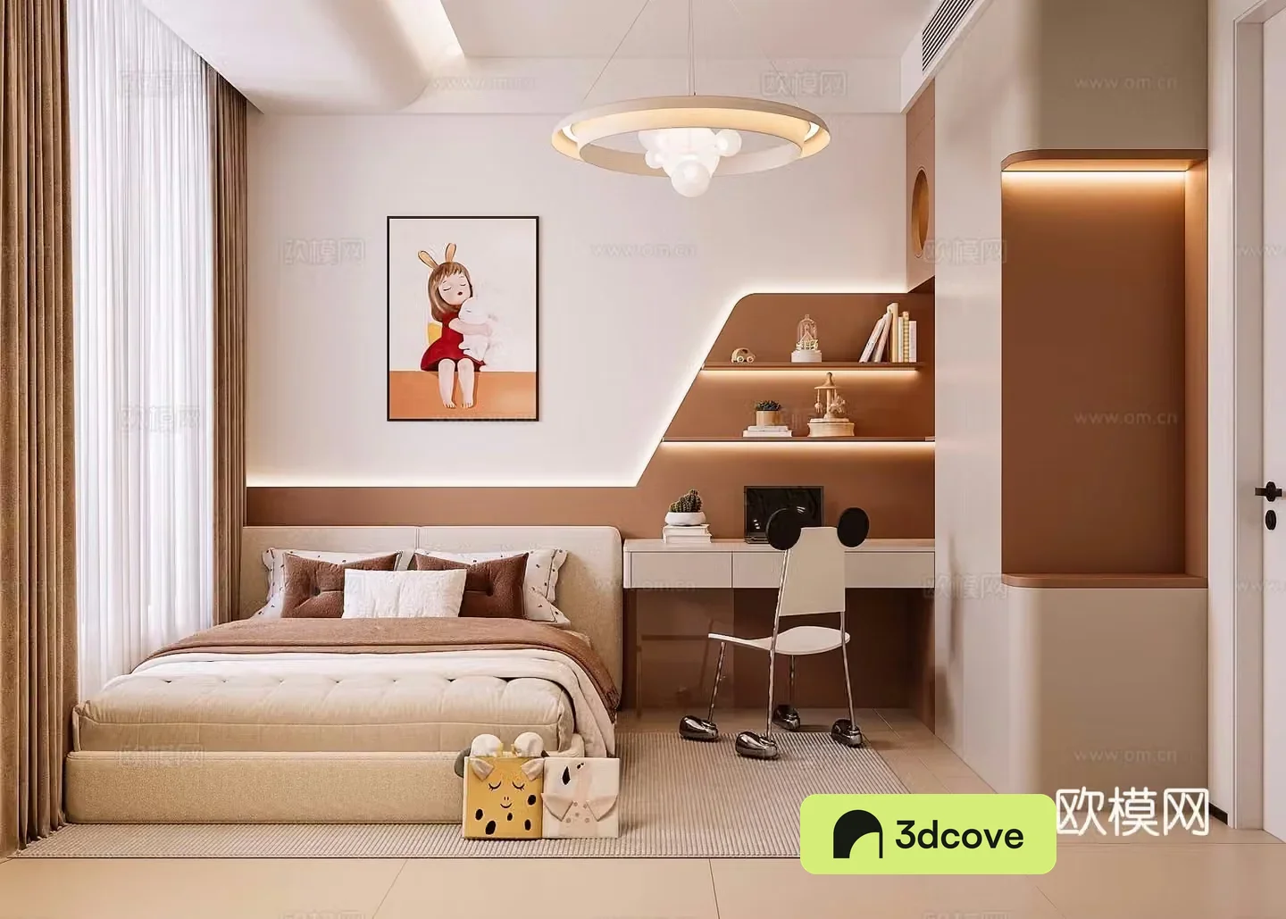 Modern girl room second bedroom daughter bedroom