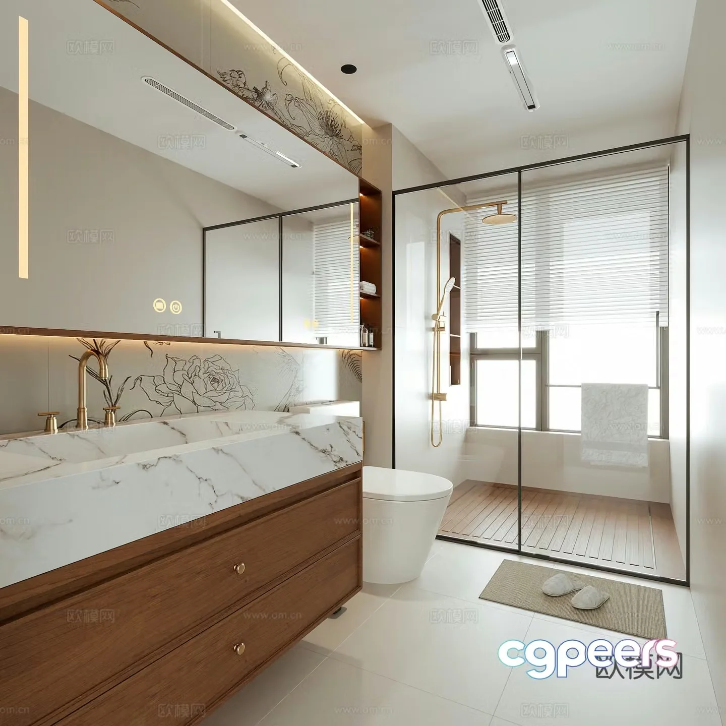 Modern bathroom sink hotel bathroom 3d model
