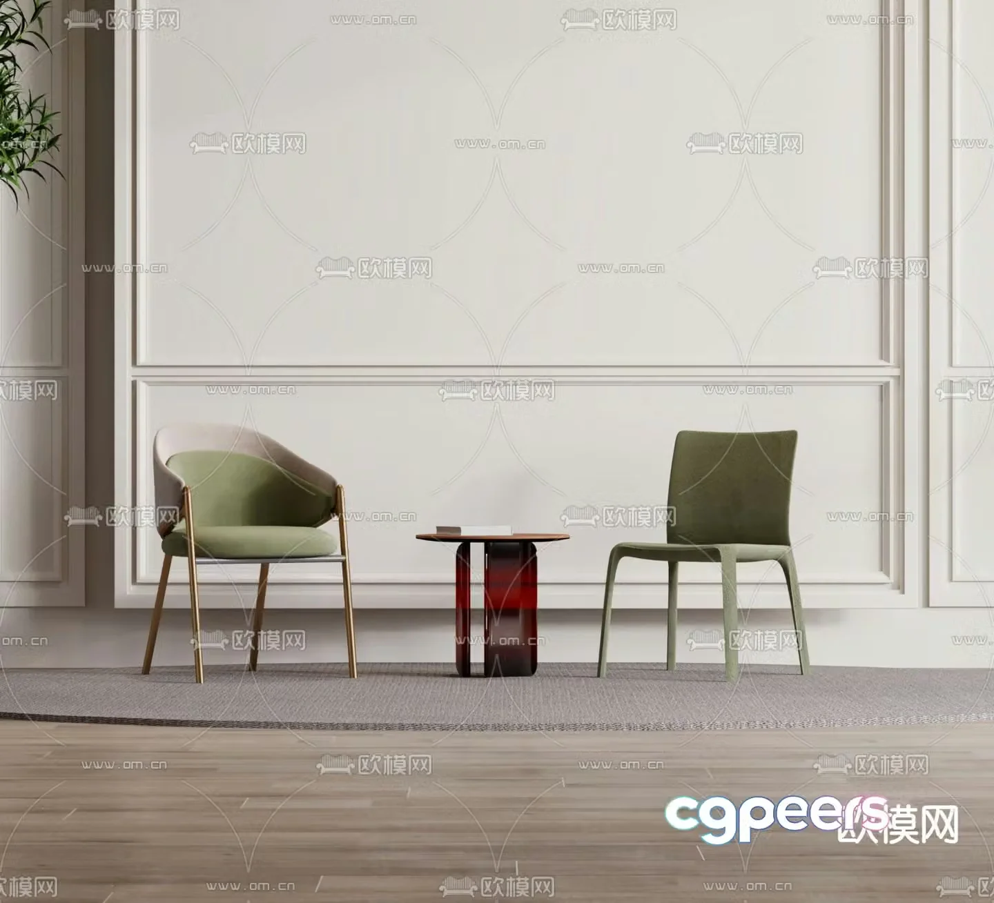 Modern chair dining chair table 3d model