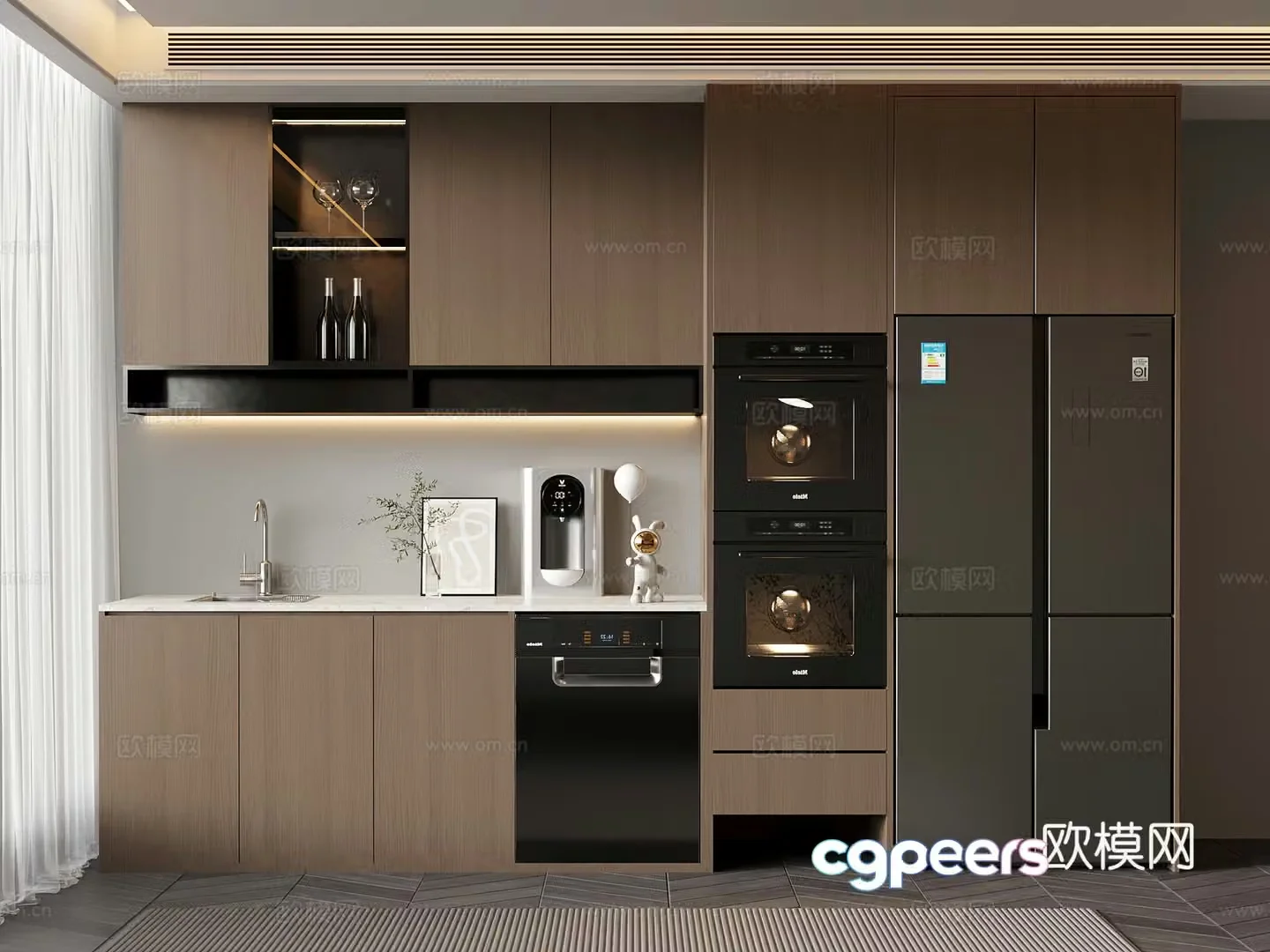 Modern Italian wine cabinet sideboard 3D model