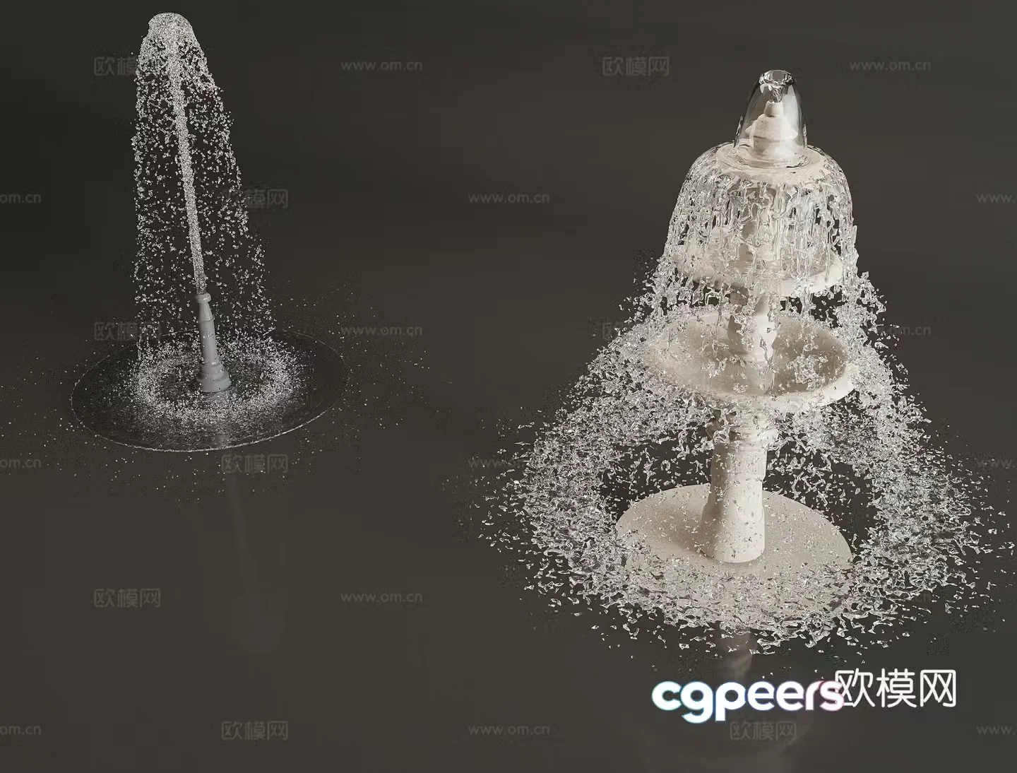 Modern fountain waterscape 3d model