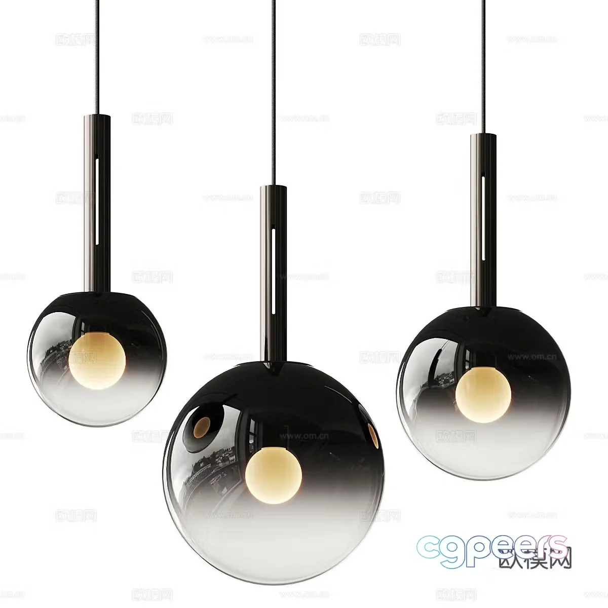 Modern Italian minimalist Occhio Luna chandelier 3d model