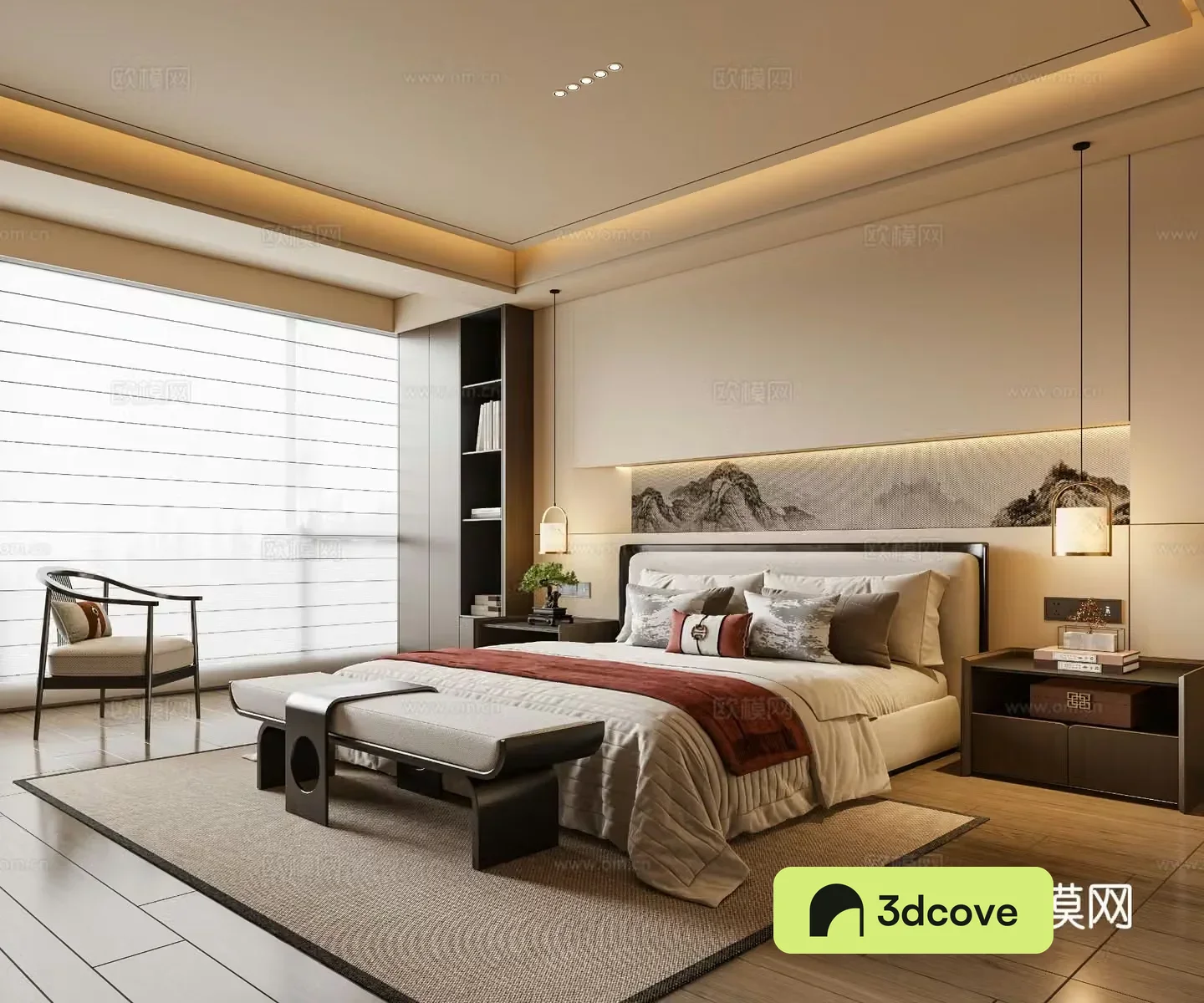 New Chinese style bedroom master bedroom