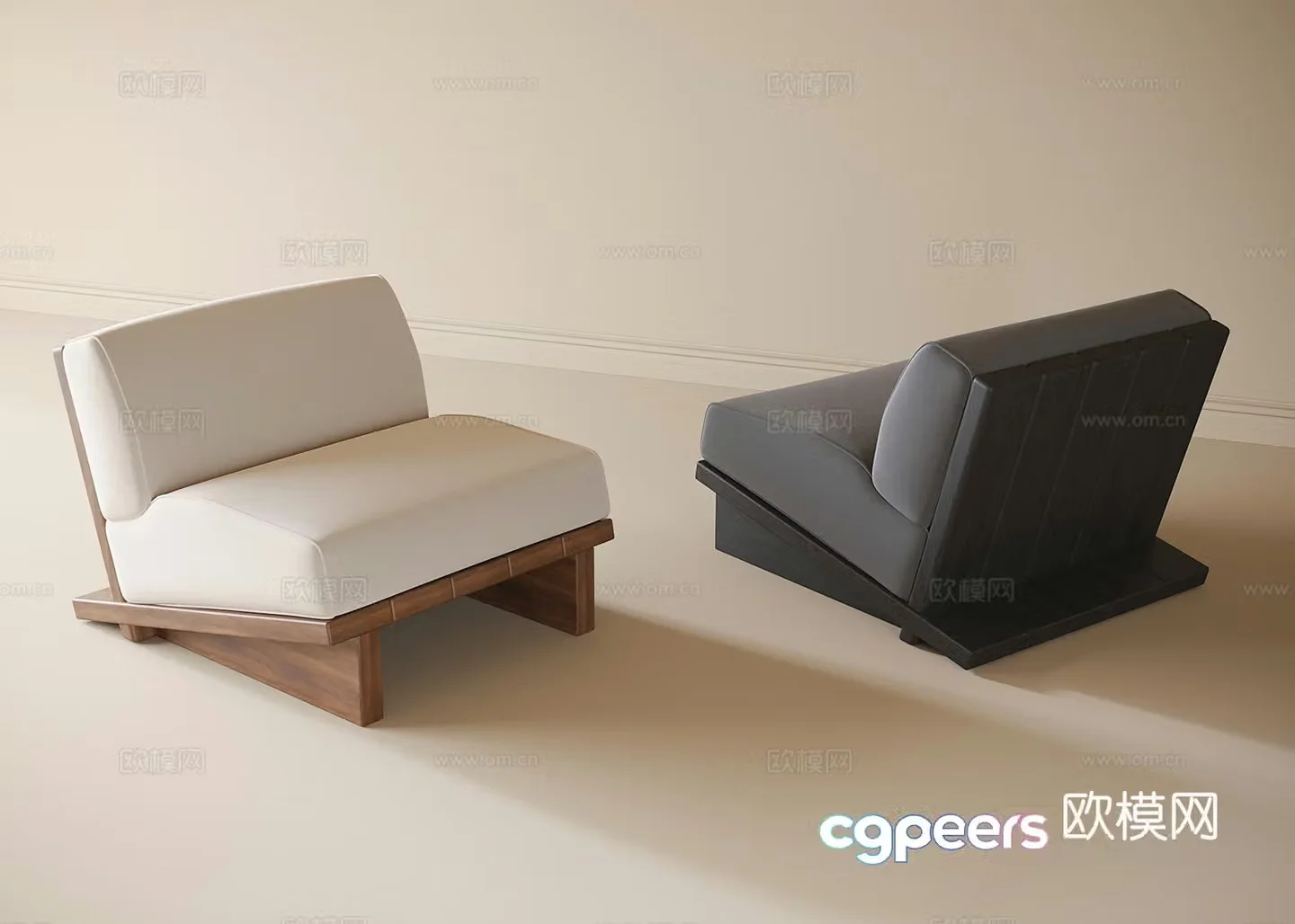 Modern leisure chair sofa stool 3d model