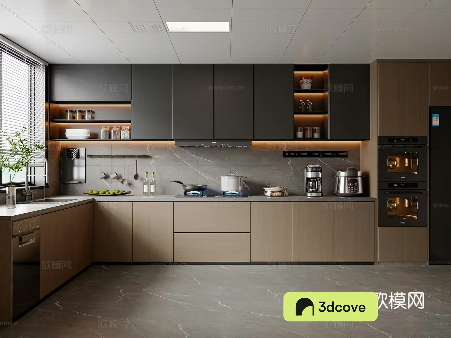 Modern Italian kitchen supplies kitchen utensils refrigerator kitchen appliances cabinet