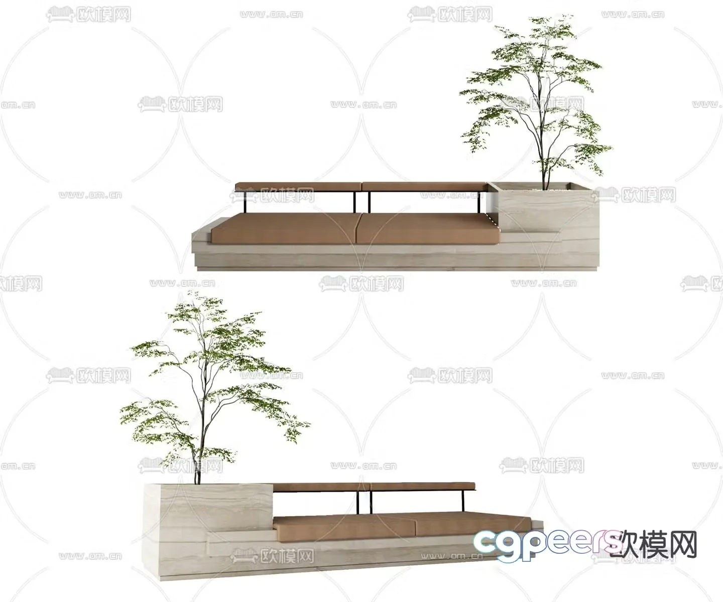 Office sofa booth sofa tree pool sofa 3D model