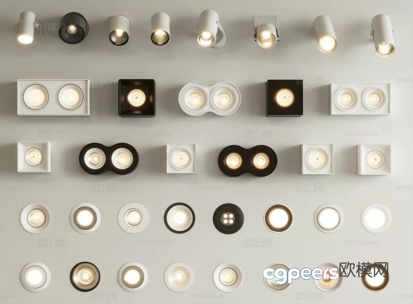 Modern downlight spotlight track light 3d model
