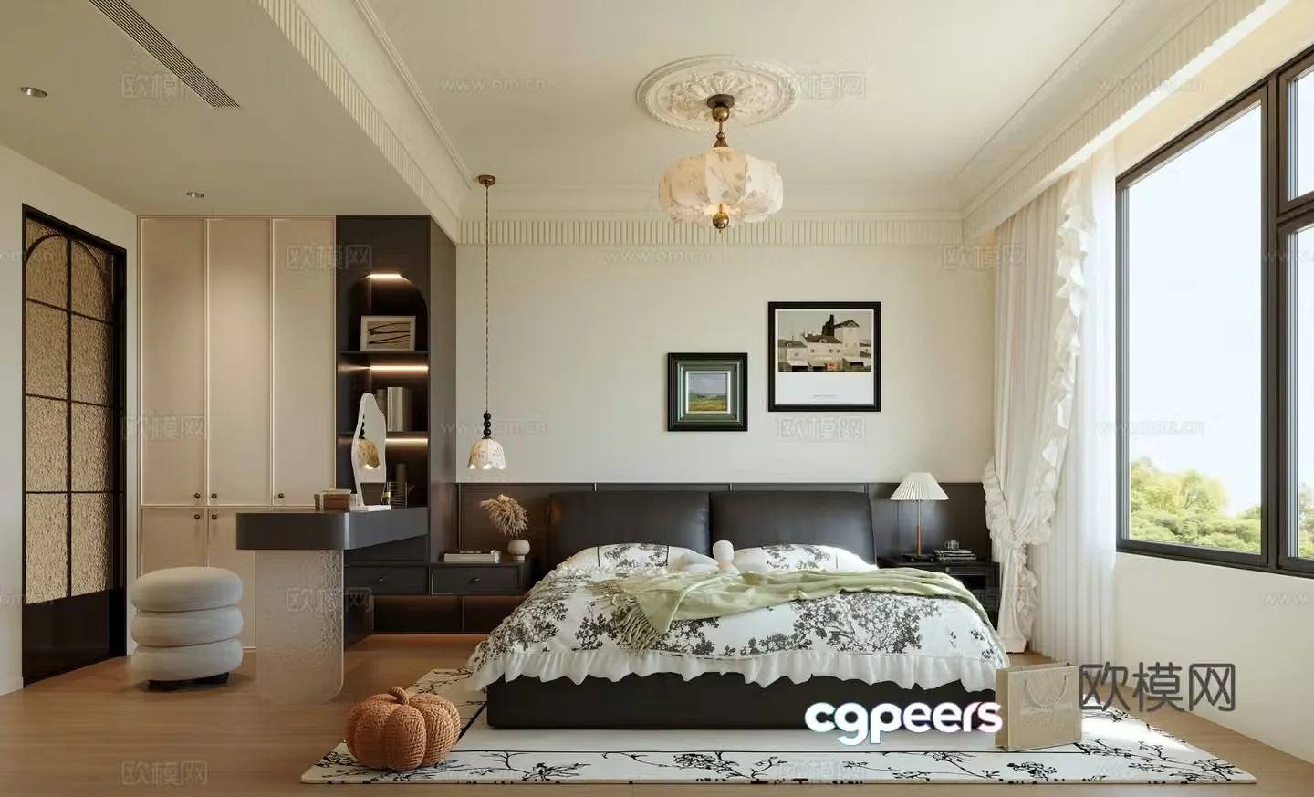 Modern French bedroom 3d model