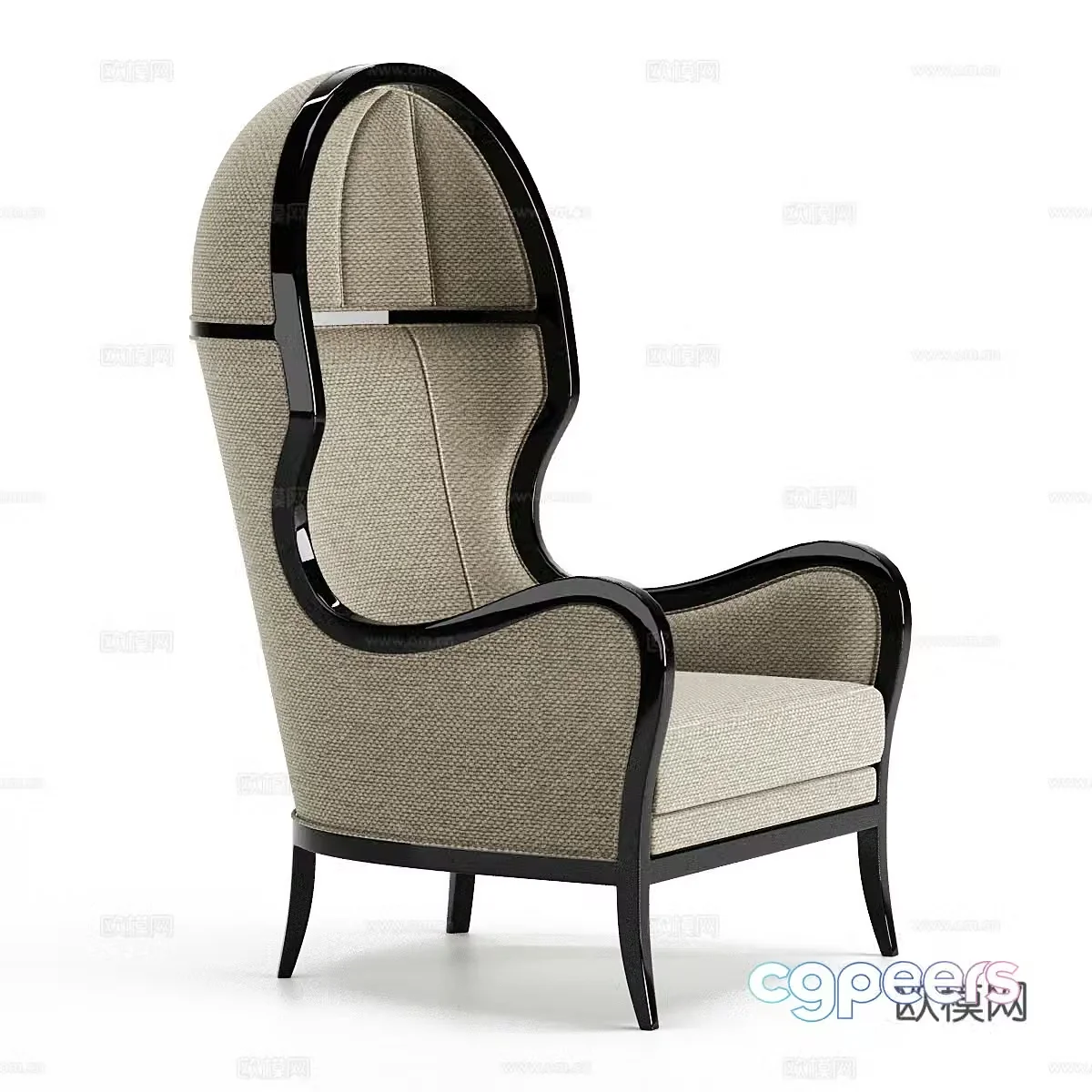 Modern leisure chair armchair dining chair 3d model