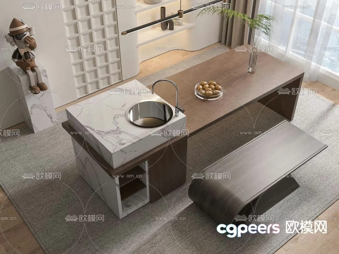 Modern island 3D model