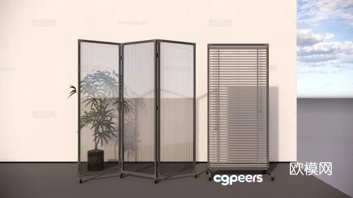 Modern screen foldable screen 3d model
