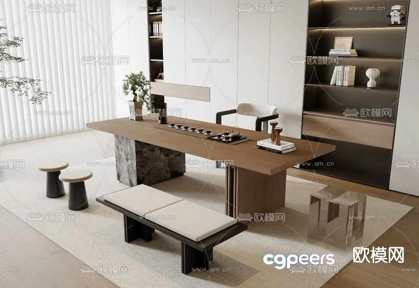 Modern tea table tea table 3d model