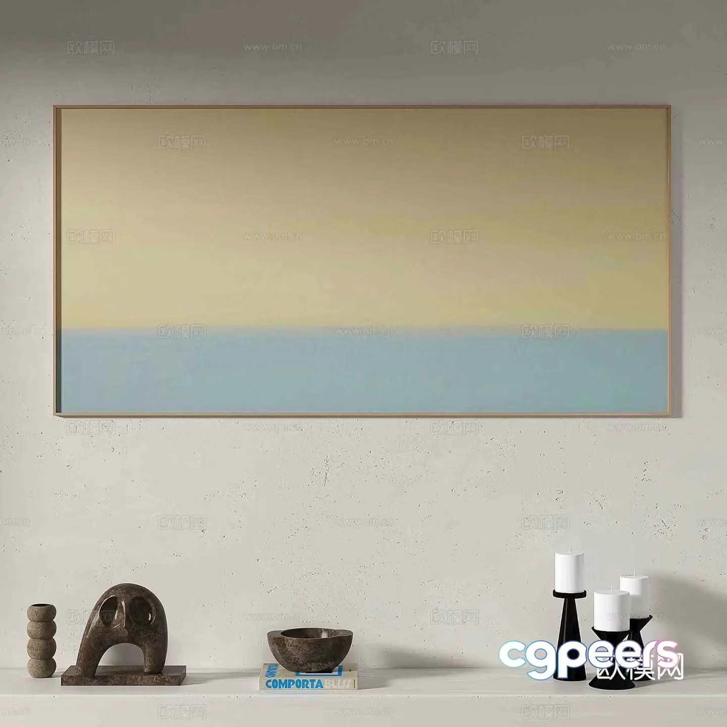 Modern abstract painting decorative painting 3d model