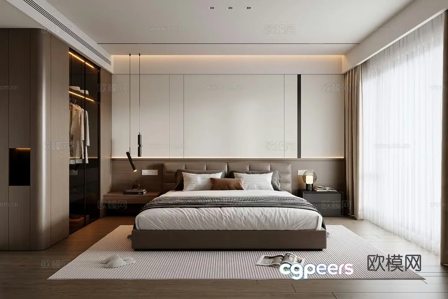 Italian style bedroom master bedroom 3d model