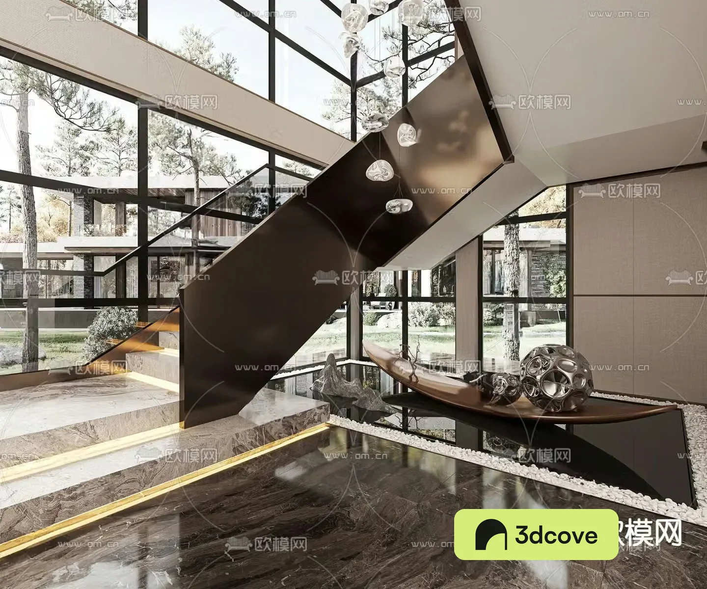 Modern stairwell villa stairwell