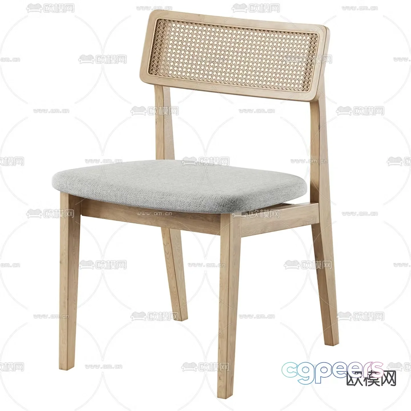 rattan chair dining chair 3d model