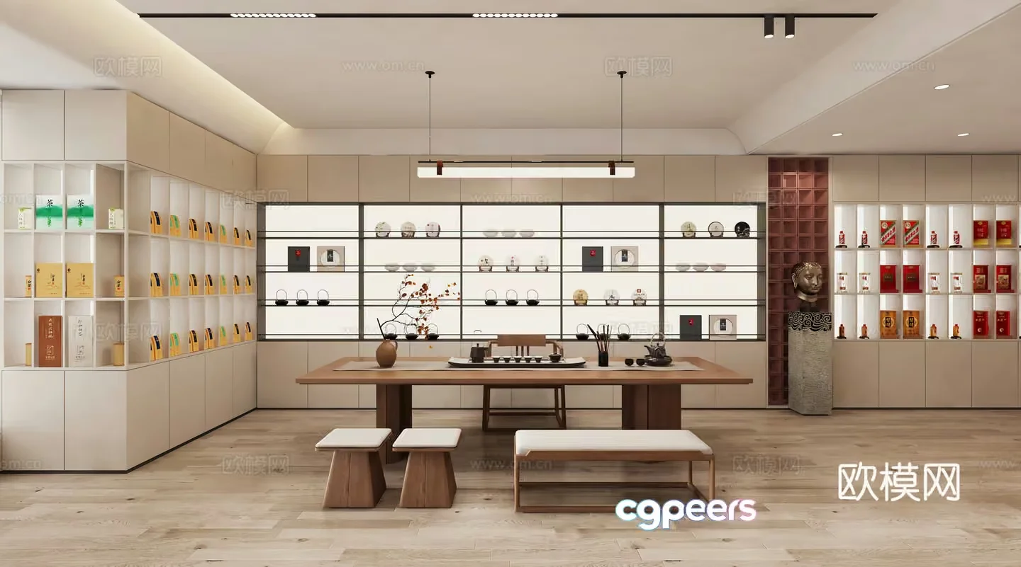 A Modern Minimalist Room With A Focus On Simplicity And Elegance 3D Model – 5764 – VRAY Render