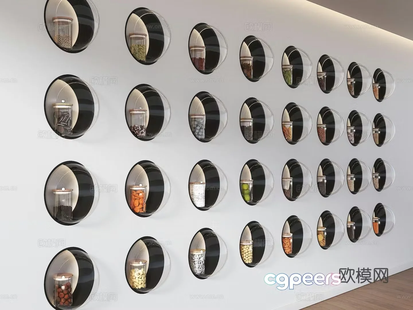 Modern display wall Food seed background wall Modern stone food display wall Raw material display wall 3d model