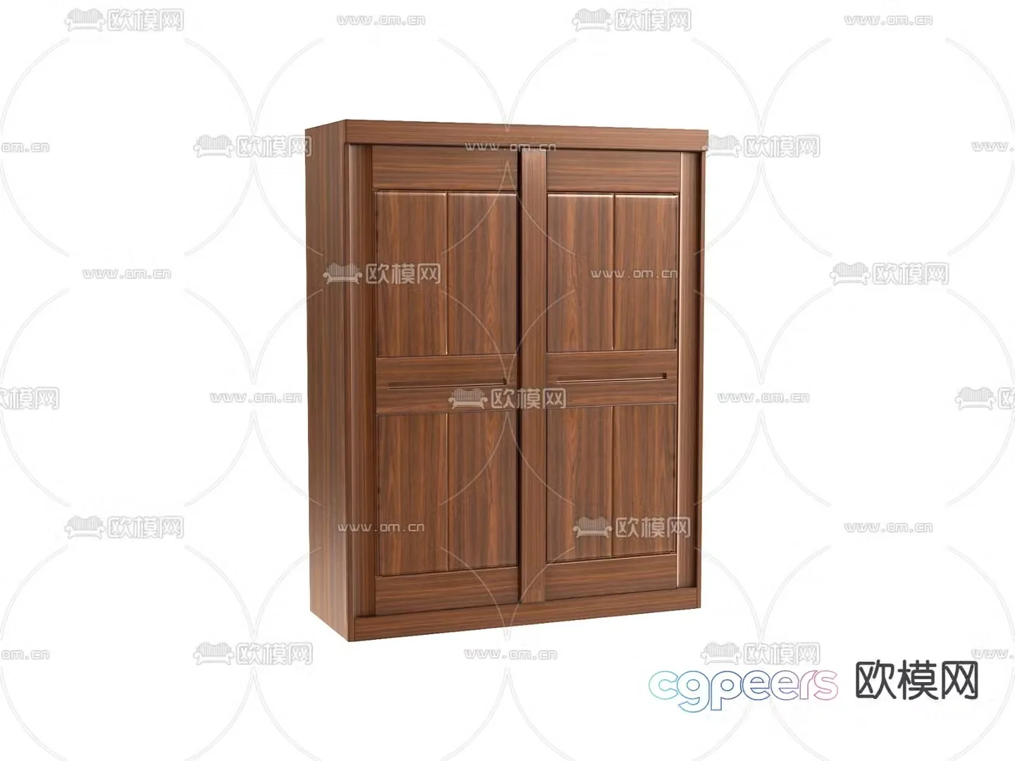 Solid wood wardrobe finished wardrobe 3d model