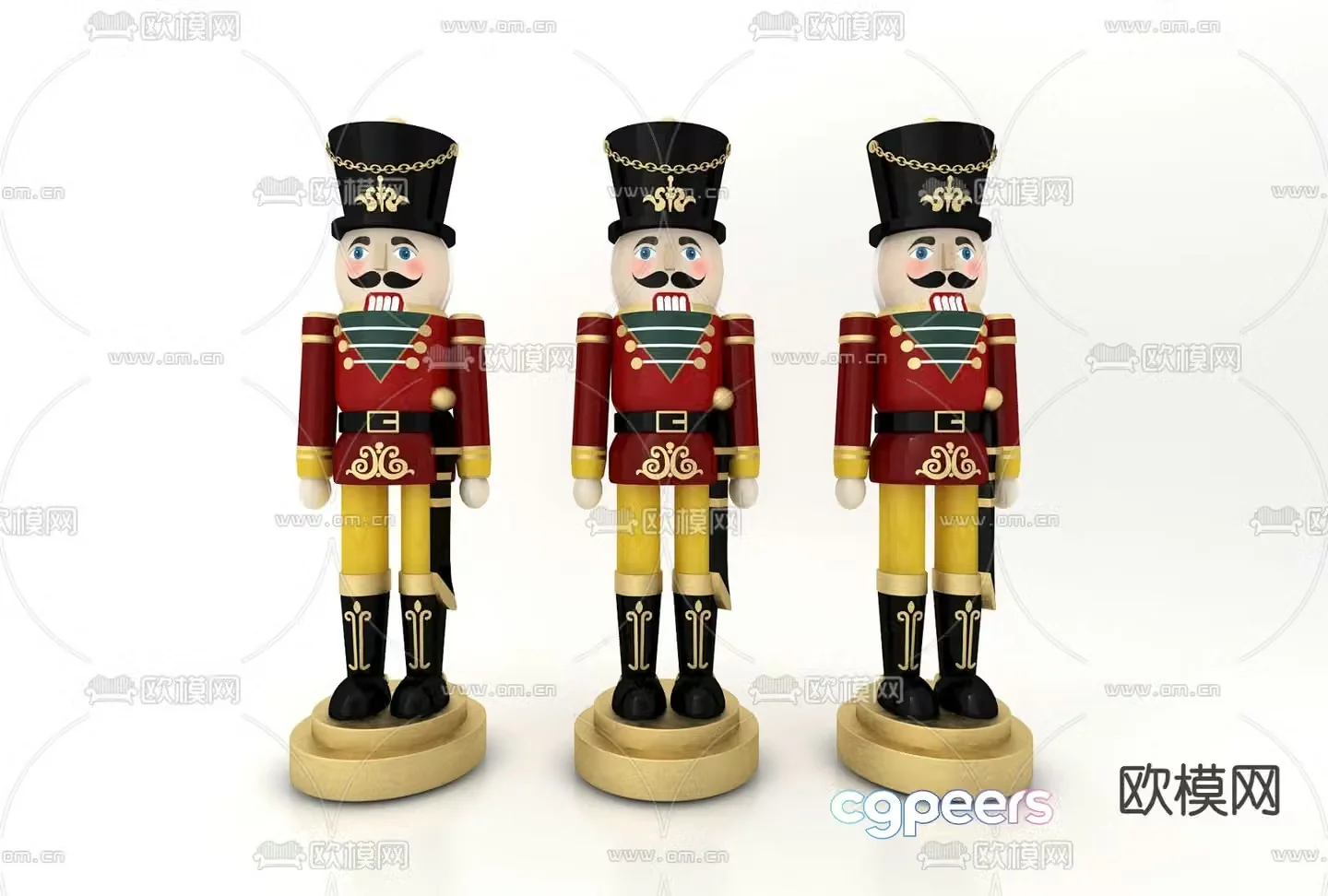 Modern nutcracker soldier toy 3d model