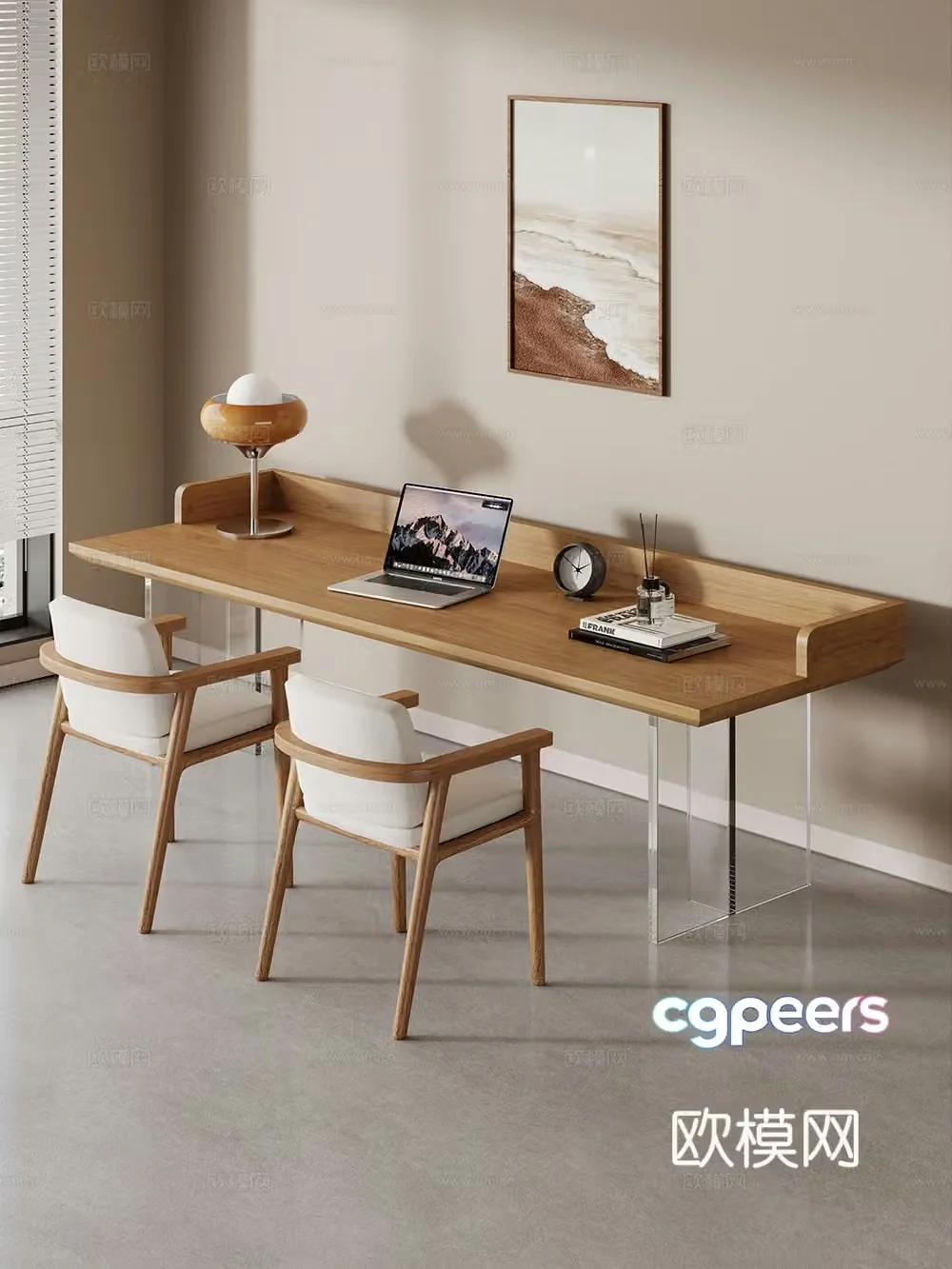 Current horizontal hall table tea table big table desk computer desk simple desk 3D model