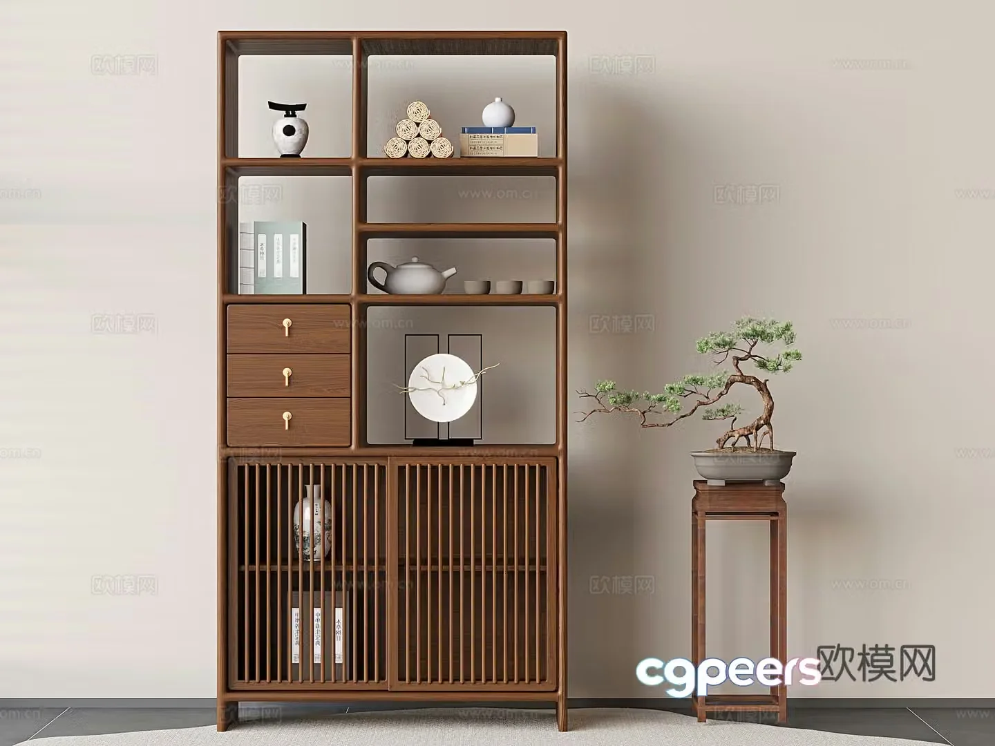 New Chinese style Bogu rack 3D model