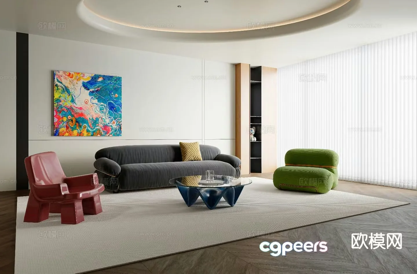 Modern living room 3d model
