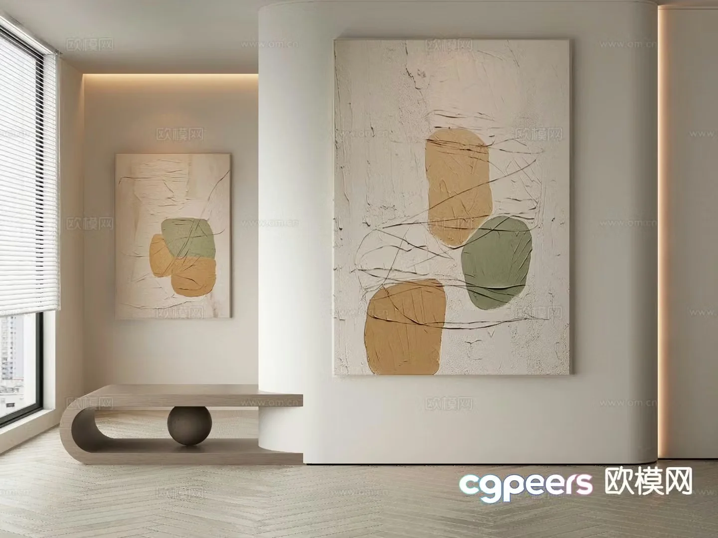 Wabi-sabi art painting texture painting decorative painting 3d model