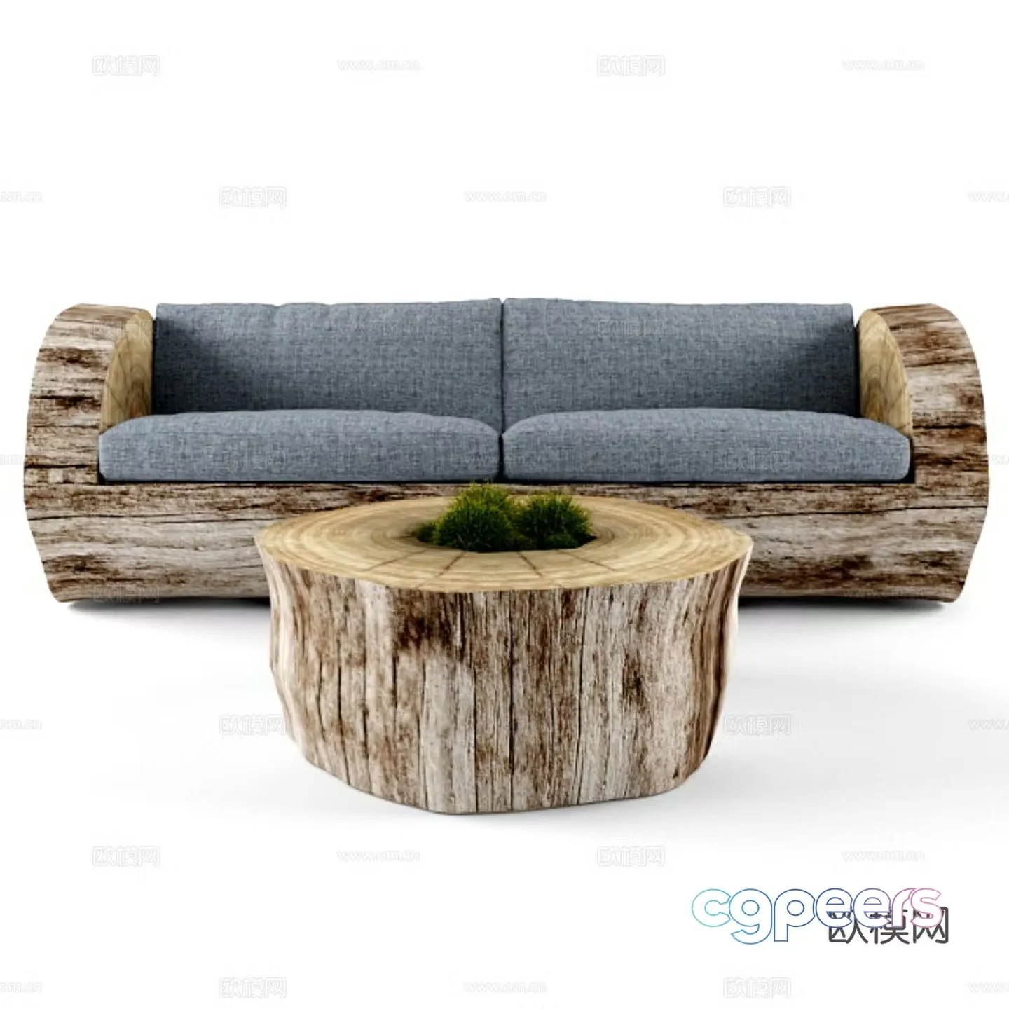 Tree Stump Sofa Double Sofa 3d model