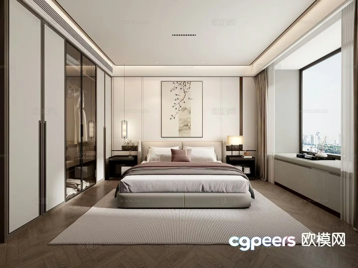New Chinese style bedroom master bedroom 3d model