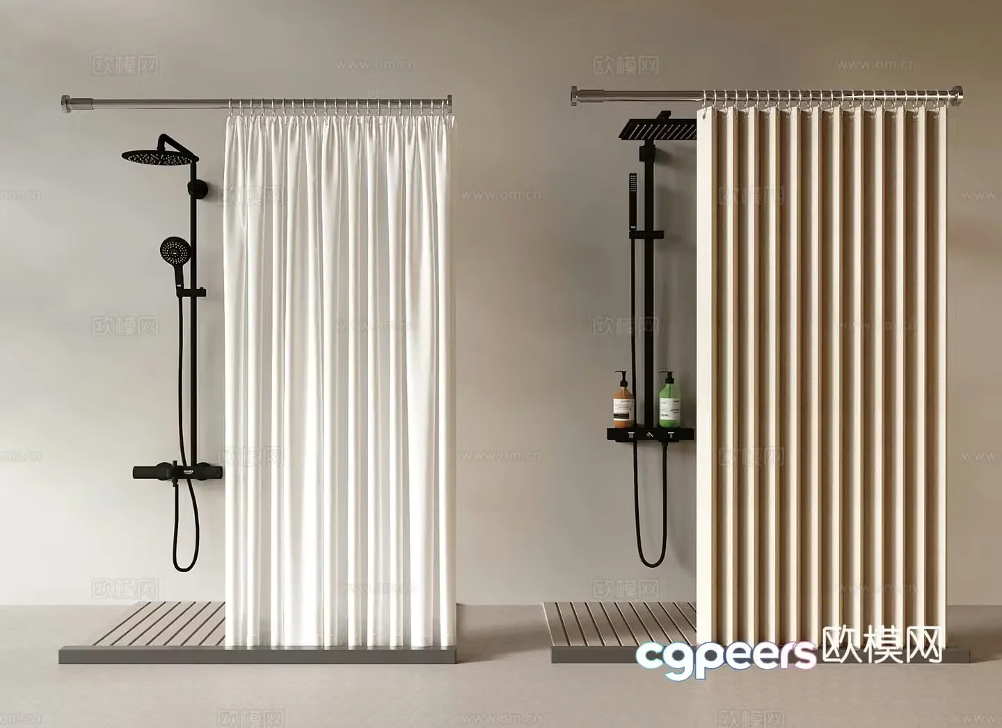Modern shower curtain curtain 3d model