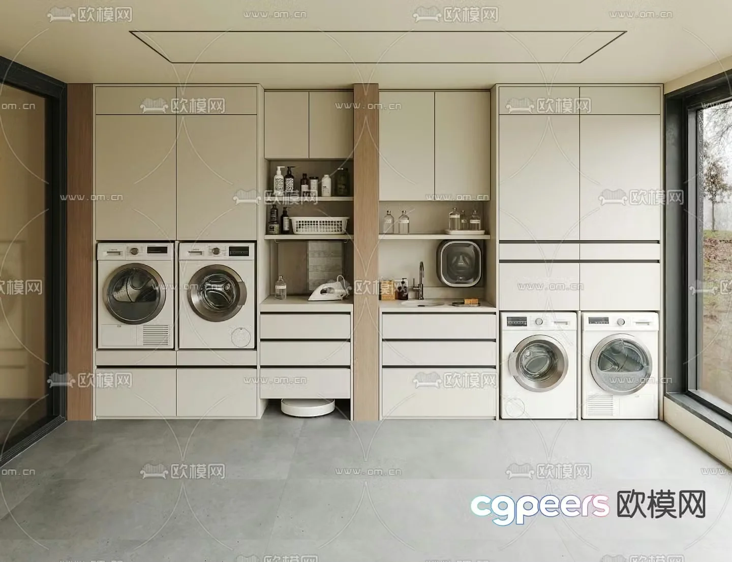 Washing machine cabinet housekeeping cabinet 3d model