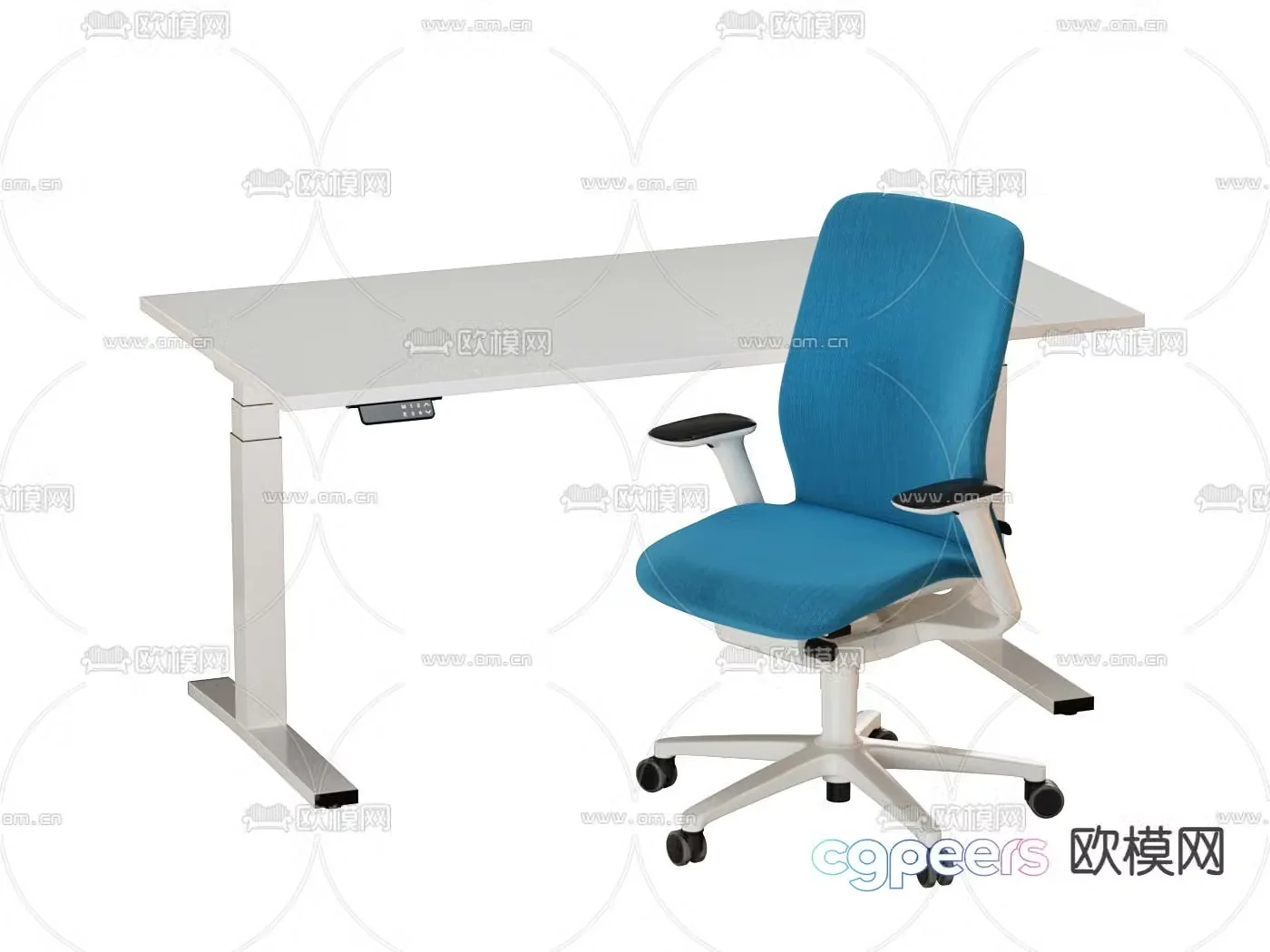 Liftable study table children’s table and chair 3D model