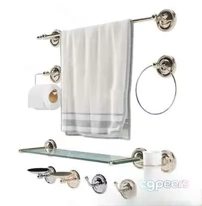 Silver Bathroom Fixtures 3D Model – 9138 – VRAY Render