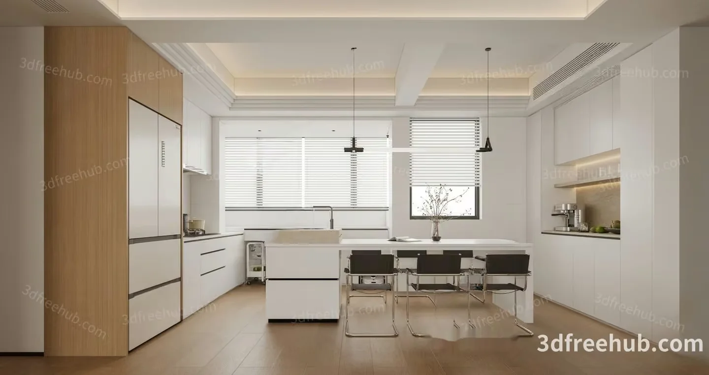 Modern Kitchen 3D Model – 18916 – VRAY Render