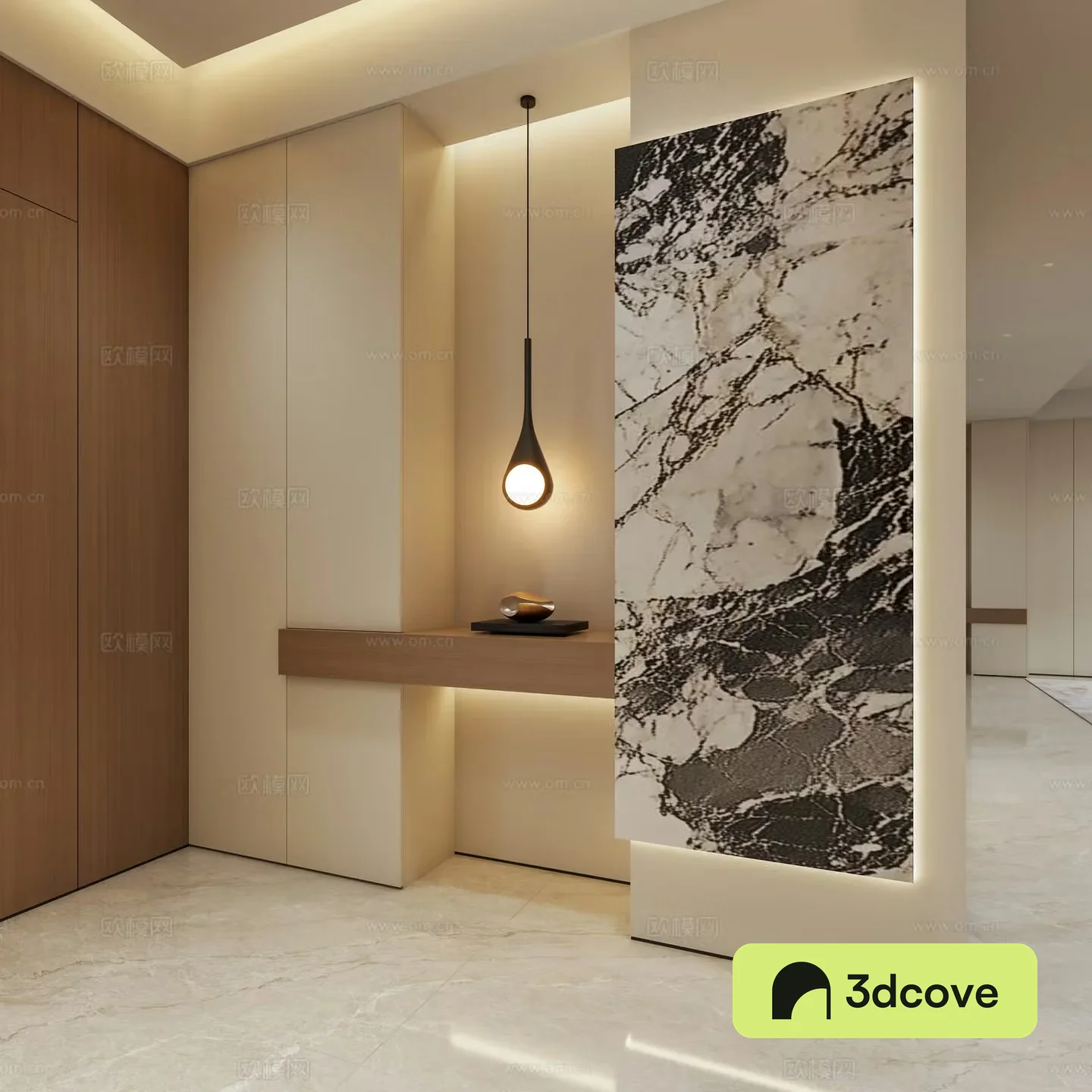 Italian light luxury entrance wall background